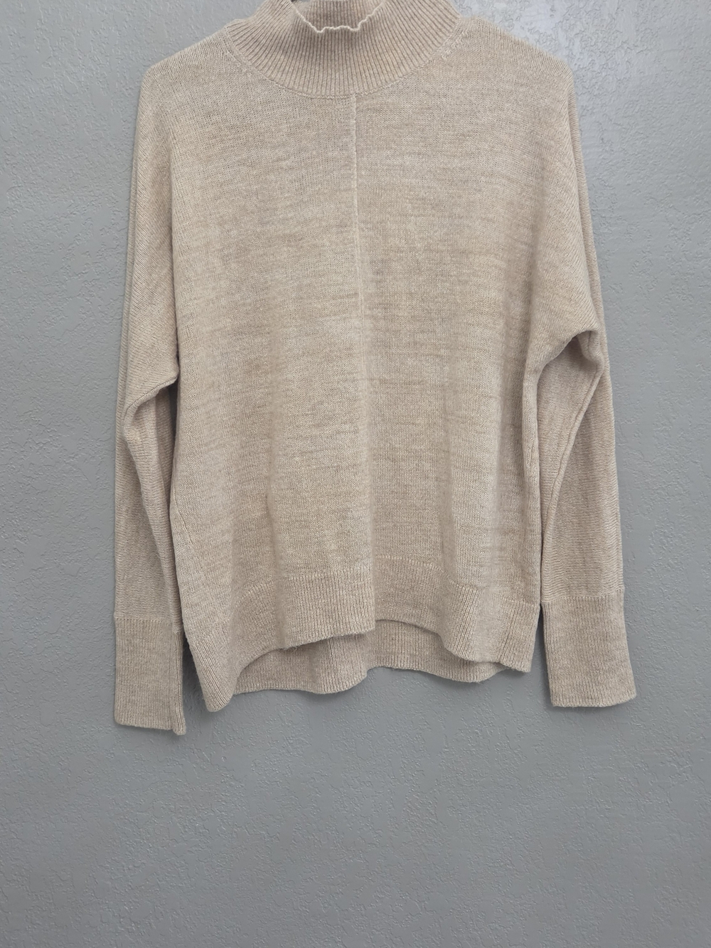Banana Republic Light Cream Ribbed Mock Neck Sweater